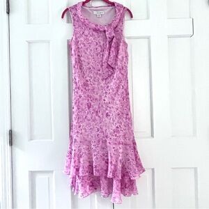 Vintage Floral 100% Silk Dress
